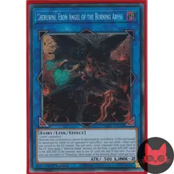 Yugioh Cherubini, Ebon Angel of the Burning Abyss RA01-EN042 Secret Rare 1st NM - Image 1
