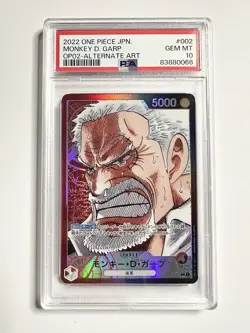 PSA 10 MONKEY D. GARP One Piece Japanese PARAMOUNT WAR 2022 OP02-002 ALT ART - Image 1