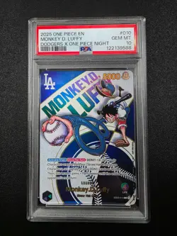 PSA 10 Monkey D. Luffy 010 One Piece Promos Dodgers X One Piece Night ONE PIECE - Image 3