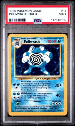 POLIWRATH HOLO 13/102 GAME POKEMON PSA 9 - Image 1