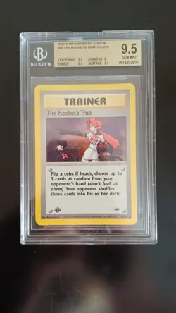 POKEMON THE ROCKET'S TRAP HOLO 1st EDITION GYM HEROES BGS 9,5 GEMMINT 19/132 ENG - Image 1