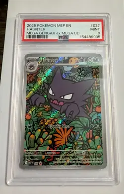 2025 POKEMON MEP EN-ME BLACK STAR PROMO #027 HAUNTER PSA 9 - Image 5