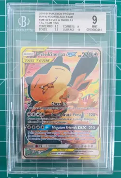Eevee & Snorlax GX SM169 Tag Team Tins Black Star Promo - BGS 9 Mint - Image 1