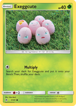 Exeggcute 1/131 Forbidden Light Common NM 2018 Reverse Holo Yuka Morii - Image 2