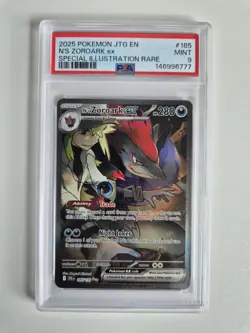 PSA 9 N's Zoroark ex 185/159 Journey Together SIR Ultra Rare Pokemon TCG MINT - Image 1