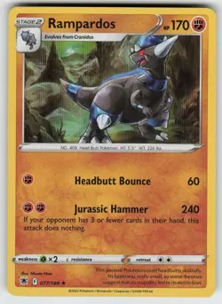 Rampardos 077/189 Holo Rare Astral Radiance Pokemon Holo Near Mint - Image 1