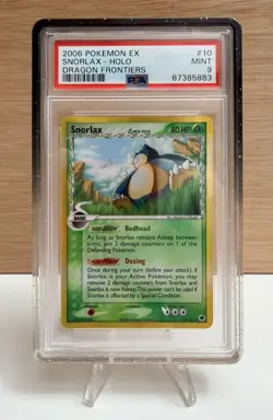 2006 POKEMON EX DRAGON FRONTIERS #10 SNORLAX-HOLO PSA 9 - Image 1