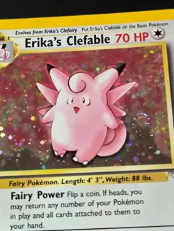 Vintage Pokemon Erika's Clefable 1st Edition Gym Heroes 3/132 LP - Image 4