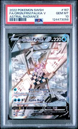POKEMON SWORD & SHIELD ASTRAL RADIANCE FULL ART/ORIGIN FORME PALKIA V PSA 10 - Image 1