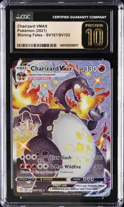 2021 POKEMON SHINING FATES #SV107/SV122 CHARIZARD VMAX CGC 10 PRISTINE - Image 1