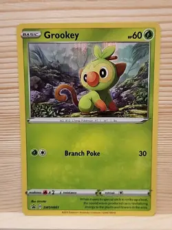 Pokemon TCG Grookey Swsh001 Holo Black Star Promo - Image 1