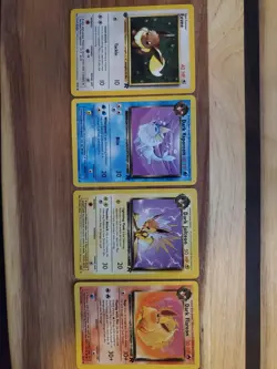Pokemon Rockets Eevee 1st Ed, Dark Vaporeon, Dark Jolteon, Dark Flareon All NM - Image 1