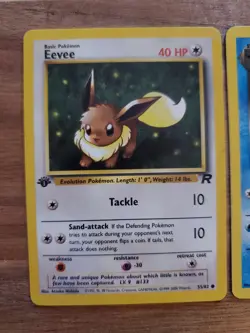 Pokemon Rockets Eevee 1st Ed, Dark Vaporeon, Dark Jolteon, Dark Flareon All NM - Image 2
