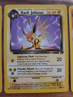 Pokemon Rockets Eevee 1st Ed, Dark Vaporeon, Dark Jolteon, Dark Flareon All NM - Image 4