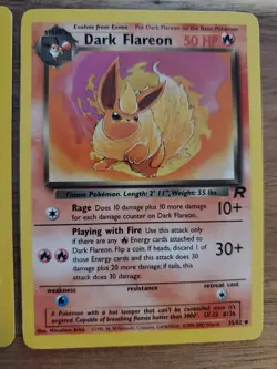 Pokemon Rockets Eevee 1st Ed, Dark Vaporeon, Dark Jolteon, Dark Flareon All NM - Image 5