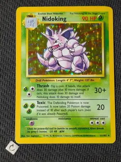Nidoking 11/102 - Base Set Unlimited Holo Rare Pokemon TCG LP - Image 1
