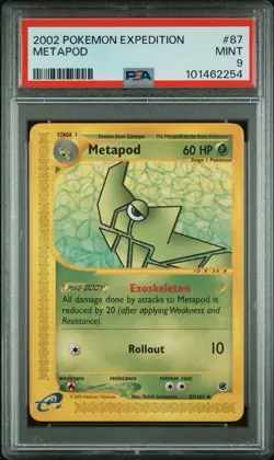 2002 Pokemon Expedition 87 Metapod PSA 9 Mint - Image 1