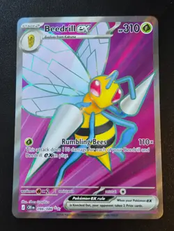 Beedrill ex 098/086 Holo Ultra Rare ME04: Chaos Rising Pokemon NM - Image 1