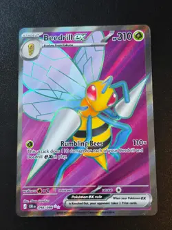 Beedrill ex 098/086 Holo Ultra Rare ME04: Chaos Rising Pokemon NM - Image 1