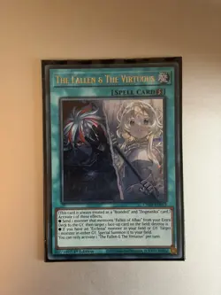 YUGIOH Ultra Rare The Fallen & The Virtuous CH01-EN019 1st Edition - Image 1