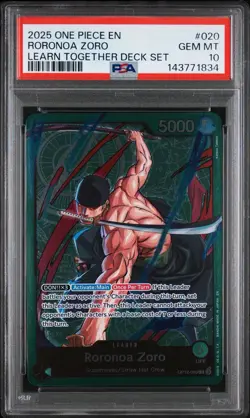 Bandai Roronoa Zoro-OP12-020 Leader Foil Learn Together Deck Set OP12-020 PSA 10 - Image 1