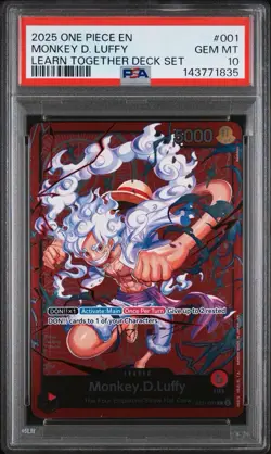 Bandai Monkey.D.Luffy ST21-001 Learn Together Leader Foil English PSA 10 - Image 1