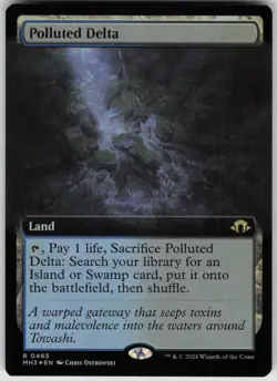 MTG Polluted Delta Extended Art Foil NM Modern Horizons 3 Magic 465 - Image 1