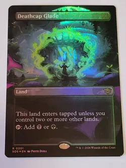 Deathcap Glade -Borderless Foil- Secrets of Strixhaven Rare Land SOS 301 mtg NM - Image 1