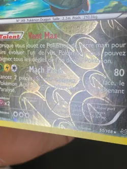 CARTE POKEMON DRACOLOSSE 51/108 FR REVERSE XY CIEL RUGISSANT - TBE - Image 5