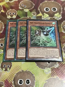 Yugioh! 3x NM PSY-Framegear Gamma EXFO-ENSE3 (Super Rare) Limited Edition - Image 1