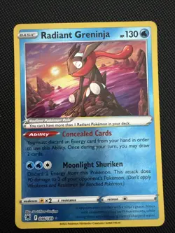 Pokemon TCG Radiant Greninja Astral Radiance Holo Card 046/189 NM Condition - Image 1