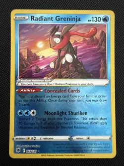 Pokemon TCG Radiant Greninja Astral Radiance Holo Card 046/189 NM Condition - Image 2