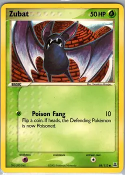 Zubat 88/113 Non Holo Delta Species - Pokemon Card - NM - Image 1