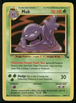 1999 Pokemon Fossil Unlimited Muk 28/62 Rare Near Mint - Image 1