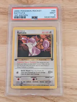 Pokemon Rattata Team Rocket 1st Edition #66 PSA 9 MINT - Image 1