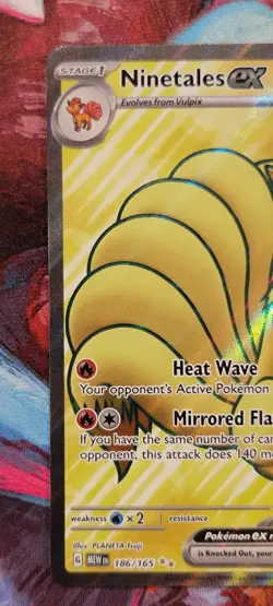 Pokemon TCG Ninetales ex 186/165 Ultra Rare – Scarlet & Violet 151 Pack Fresh NM - Image 3