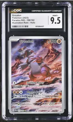 Pokemon TCG Groudon Illustration Rare Paradox Rift 199/182 CGC 9.5 Gem Mint - Image 1