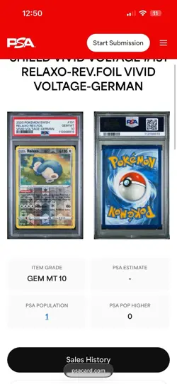RARE Pokemon Relaxo POP 1 - 2020 Holo VIVID VOLTAGE #131 PSA 10 & #055 PSA 7! - Image 3