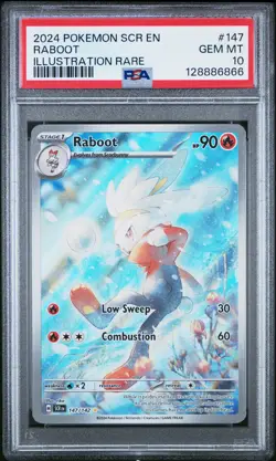 PSA 10 POKEMON SCR EN #147 RABOOT ILLUSTRATION RARE 2024 STELLAR CROWN - Image 1