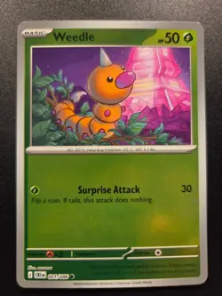 Weedle 001/086 ME04: Chaos Rising Reverse Holo NM Pokemon TCG - Image 1