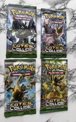 Pokemon - Fates Collide - Booster Pack Art Set- New & Sealed - 4 Packs - Image 2