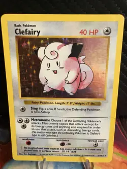 1999 Pokemon Base Set Clefairy Holo #5/102 WOTC Vintage Pokemon Card LP - Image 1