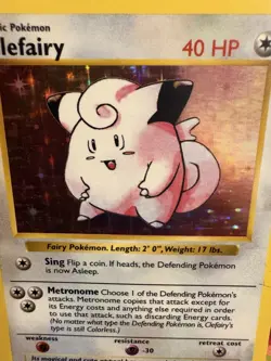 1999 Pokemon Base Set Clefairy Holo #5/102 WOTC Vintage Pokemon Card LP - Image 2