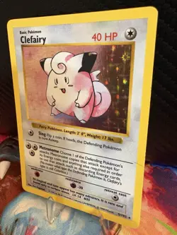 1999 Pokemon Base Set Clefairy Holo #5/102 WOTC Vintage Pokemon Card LP - Image 3