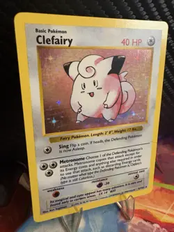 1999 Pokemon Base Set Clefairy Holo #5/102 WOTC Vintage Pokemon Card LP - Image 4