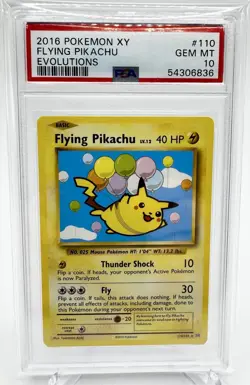 Pokemon Flying Pikachu XY Evolutions Secret Rare #110 PSA 10 Gem Mint - Image 1