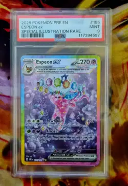 PSA 9 Espeon ex 155/131 SIR SV Prismatic Evolution Pokemon - Image 1