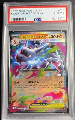 Pokemon TCG Mega Charizard X ex 013/094 Phantasmal Flames Holo PSA 10 English - Image 1