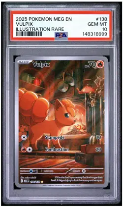 PSA 10 VULPIX 138/132 ILLUSTRATION RARE MEGA EVOLUTION POKEMON - Image 1