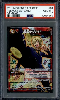 Black Leg Sanji - 84/85 - PSA 10 - Miracle Rare - Carddass - One Piece - 86869 - Image 1